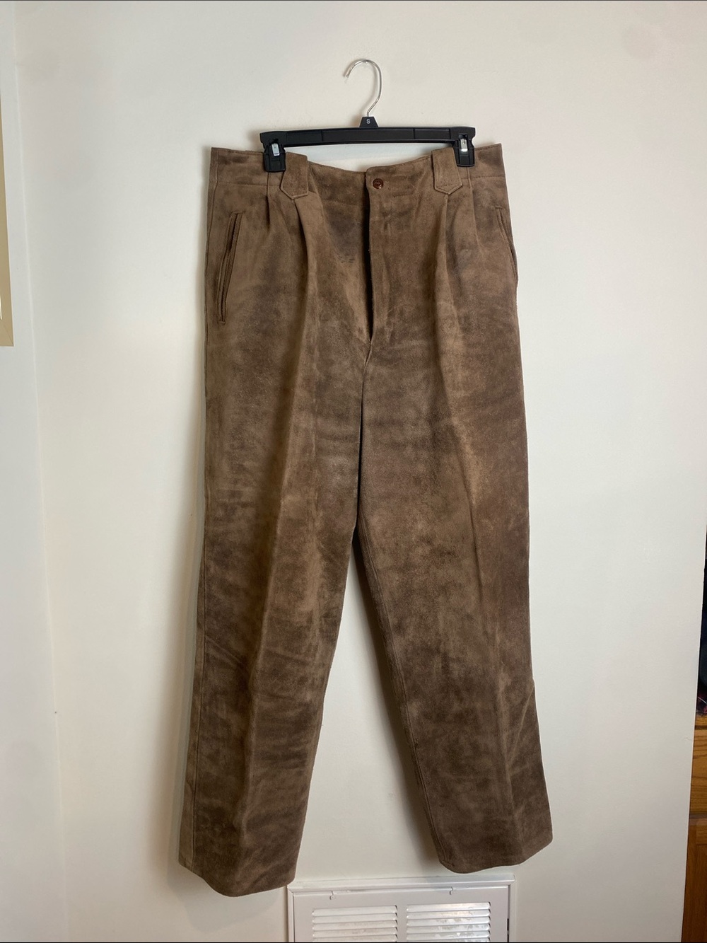 Vintage Ralph Lauren Country Brown Suede Heavy Pants Size 14